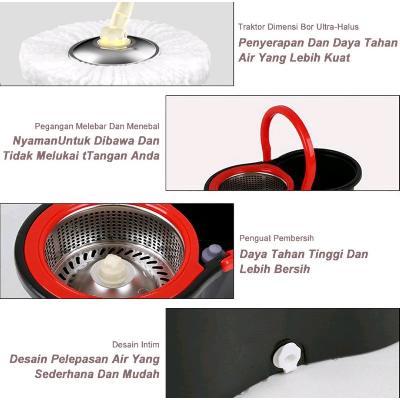 Alat Pembersih Pel Lantai Praktis Spin Mop