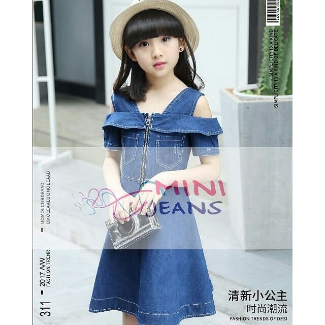 Dress Mini Jeans | Baju Anak Import Dress Jeans Import Dress Anak Import dress mj