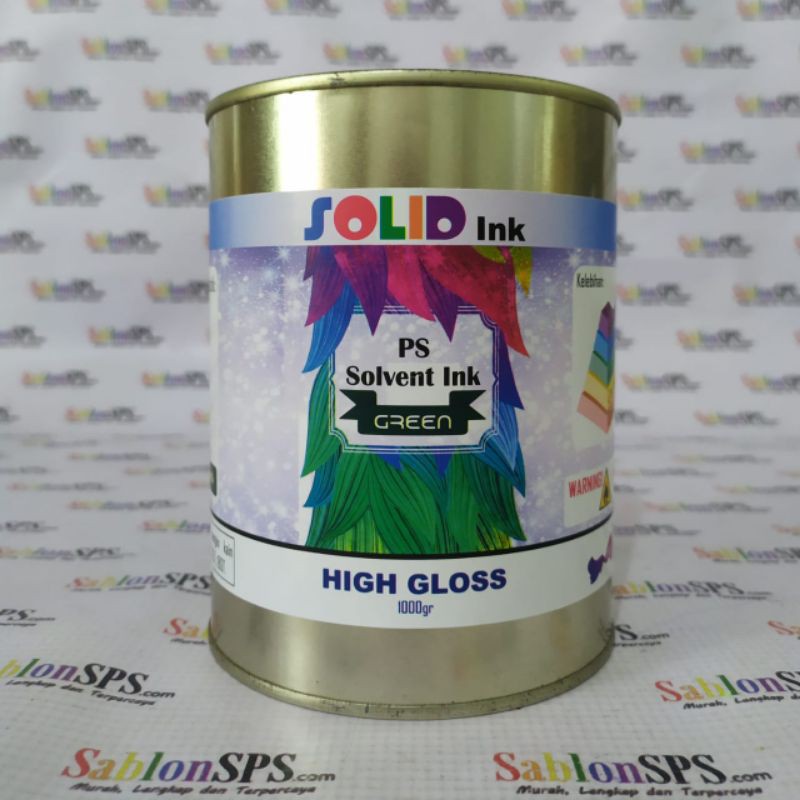 TINTA SABLON PLASTIK 1KG GREEN HIJAU HDPE PE PP BASIS MINYAK SOLVENT BASED