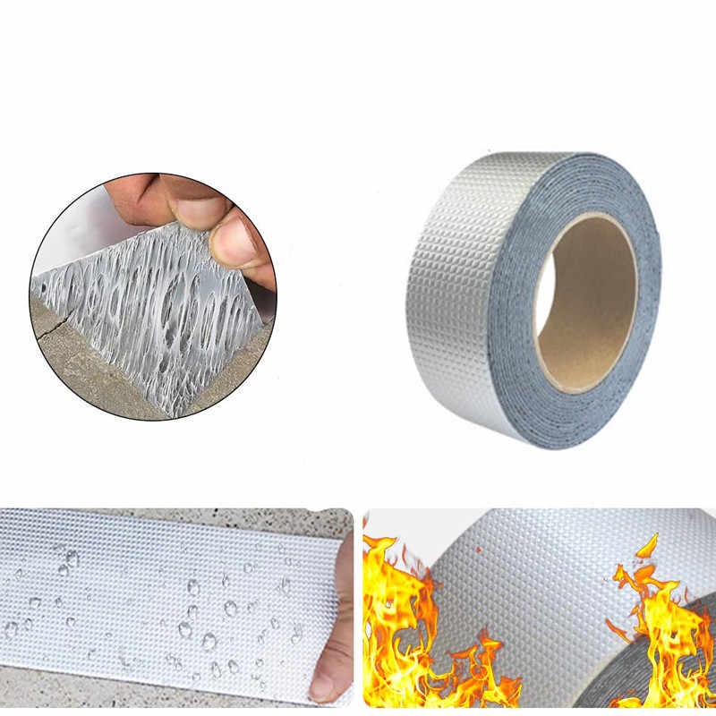 Lakban Alumunium Foil Tape Butyl Anti Air Panas Aluminium Lakban Lem Talang / Lakban Model Alumunium