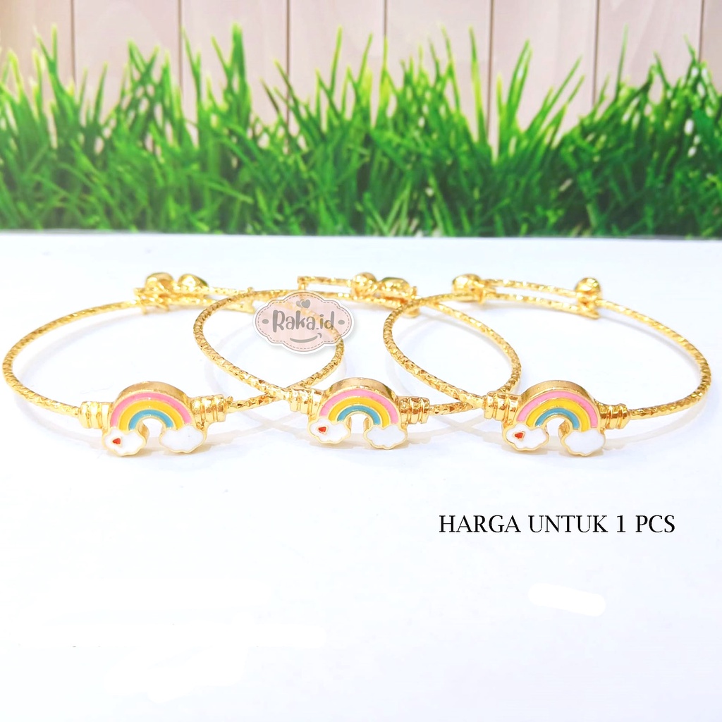 Gelang Tangan Bangle Anak Motif Pelangi Perhiasan Anak 1110