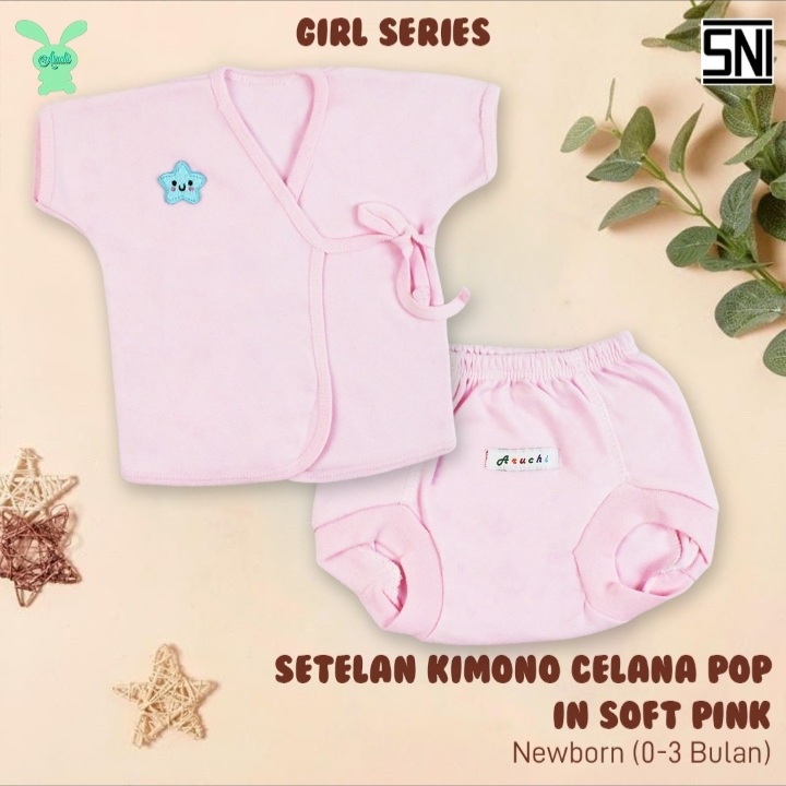 Setelan Kimono Aruchi Newborn dengan Celana Pop / Pendek / Panjang CBKS