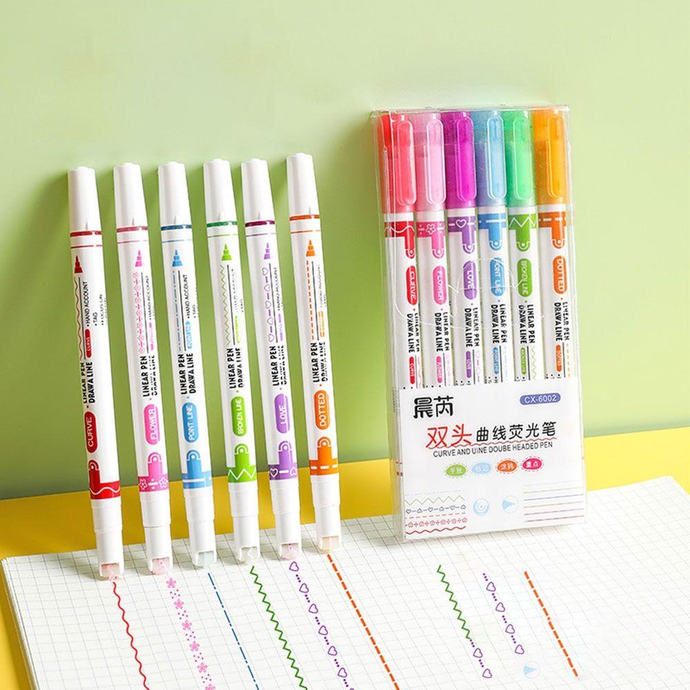 R-flower 6Pcs / Set Spidol Highlighter Bentuk Bunga Untuk Menggambar