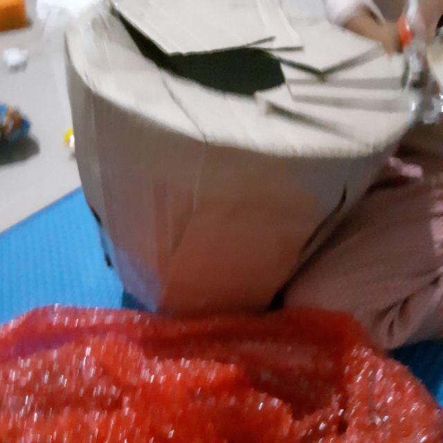 Pot Bunga Shallom Putih Motif Kayu 28cm