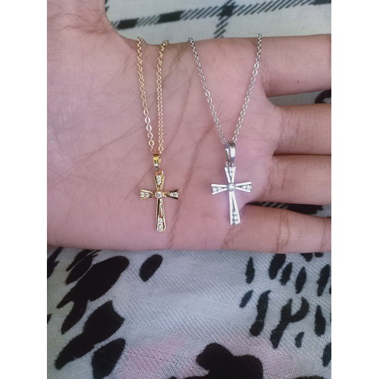 kalung salib nori berlian xuping gold silver