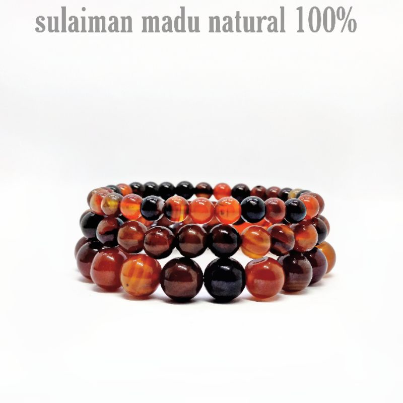GELANG BATU AKIK SULAIMAN MADU ORIGINAL