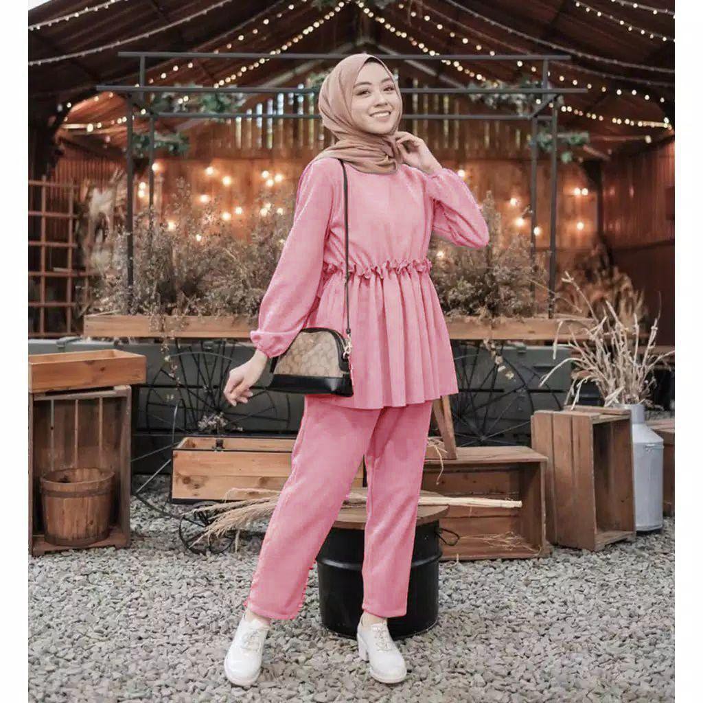 ATASAN SET CELANA TERLARIS | BAHAN MOSCREPE SUPER GRADE A | ATASAN MUSLIM WANITA | MODEL MUSLIMAH