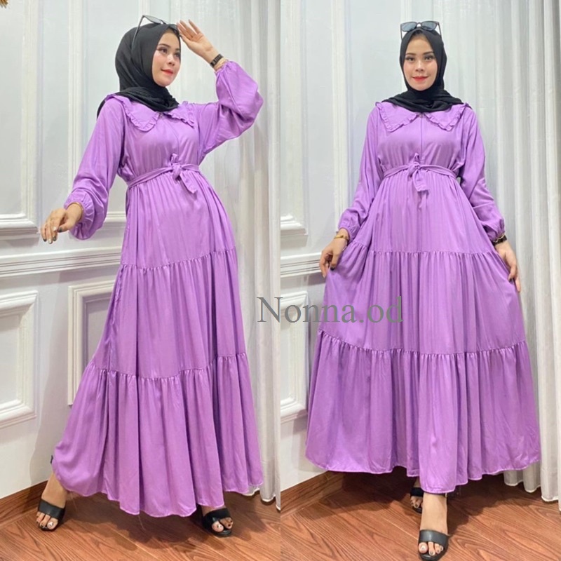 Gamis susun rempel rayon elegant