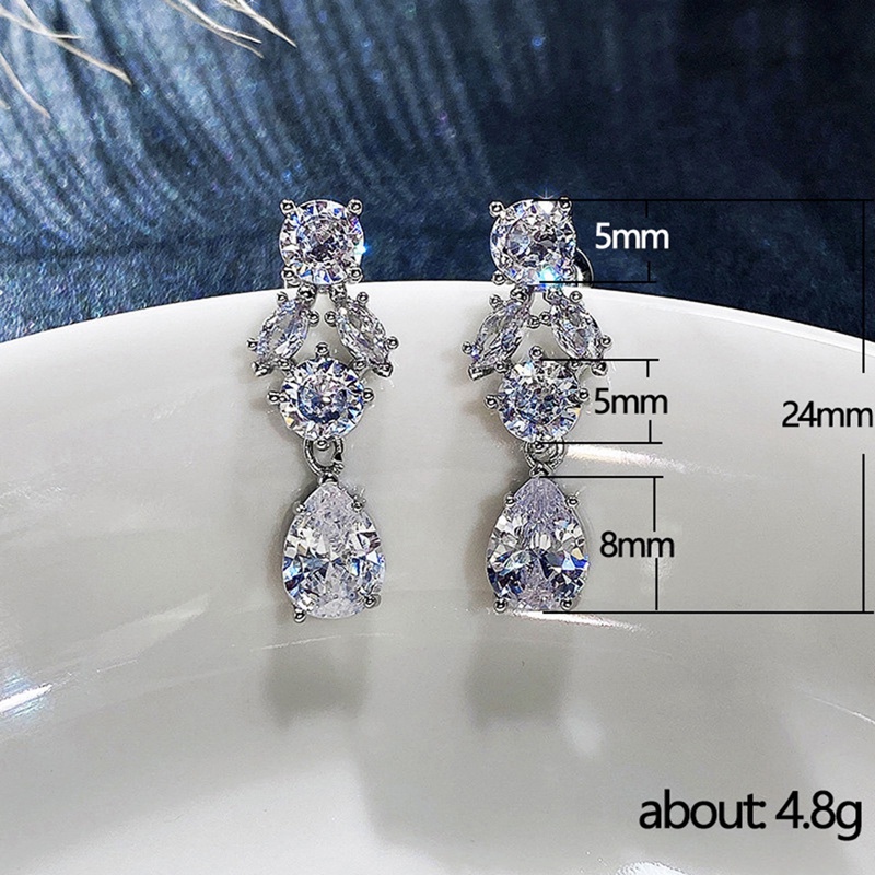 Anting Juntai Warna Silver Untuk Aksesoris Pengantin Wanita