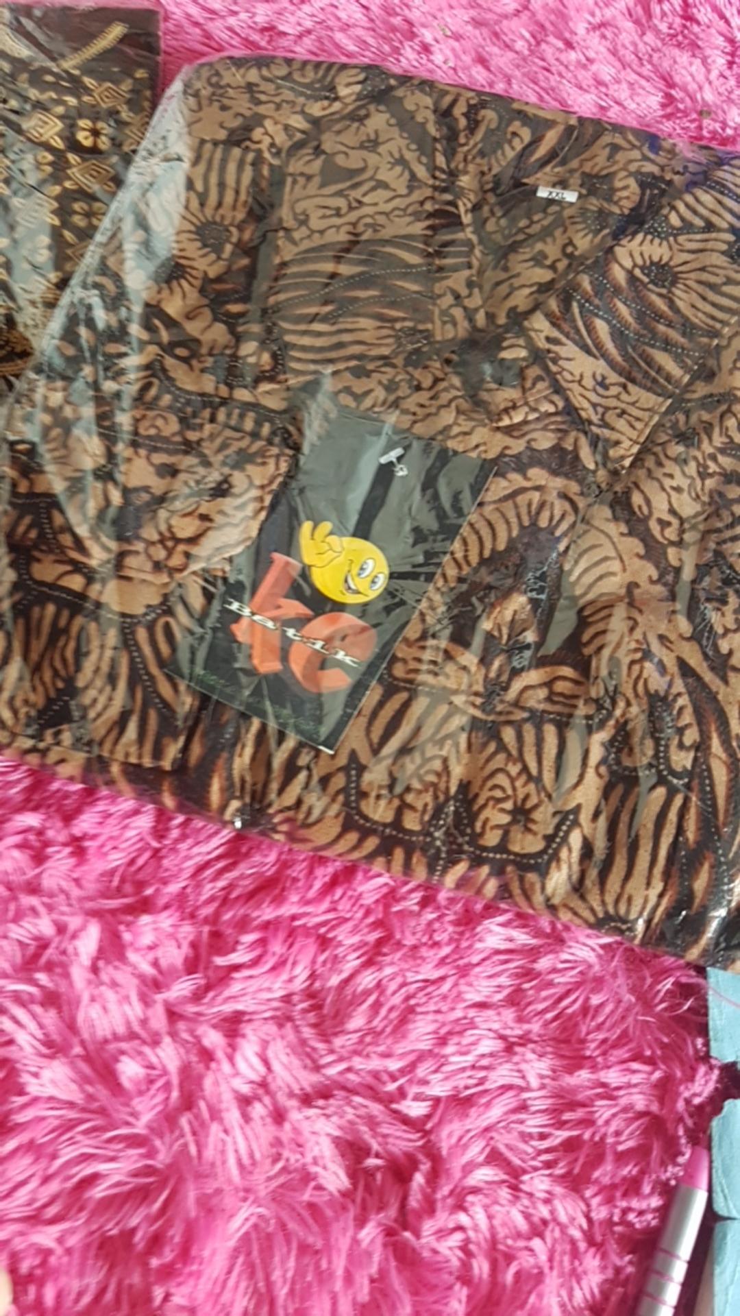 Kemeja Batik Kerja Big Size Jumbo Size Fit Xxl Ld 115 Warna Hitam Putih Casual Formal Kondangan I.76