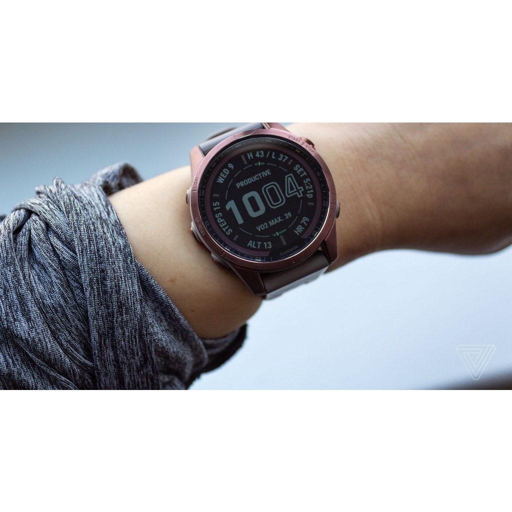 Garmin Fenix 7S Sapphire Solar - Dark Bronze Titanium Garansi Resmi TAM 2 Tahun
