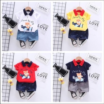 REXY / COOPER OVERALL / tom jerry hem Baju Setelan Kemeja Celana Pergi Jalan Fashion Anak Bayi Cowok Laki Murah Import Impor