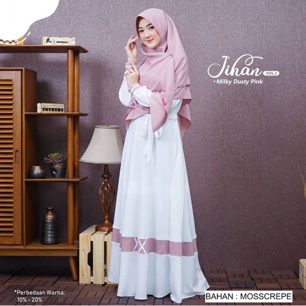 BAJU GAMIS TERBARU 2021 KEKINIAN FASHION DRES MUSLIM DEWASA REMAJA SISKA + Khimar