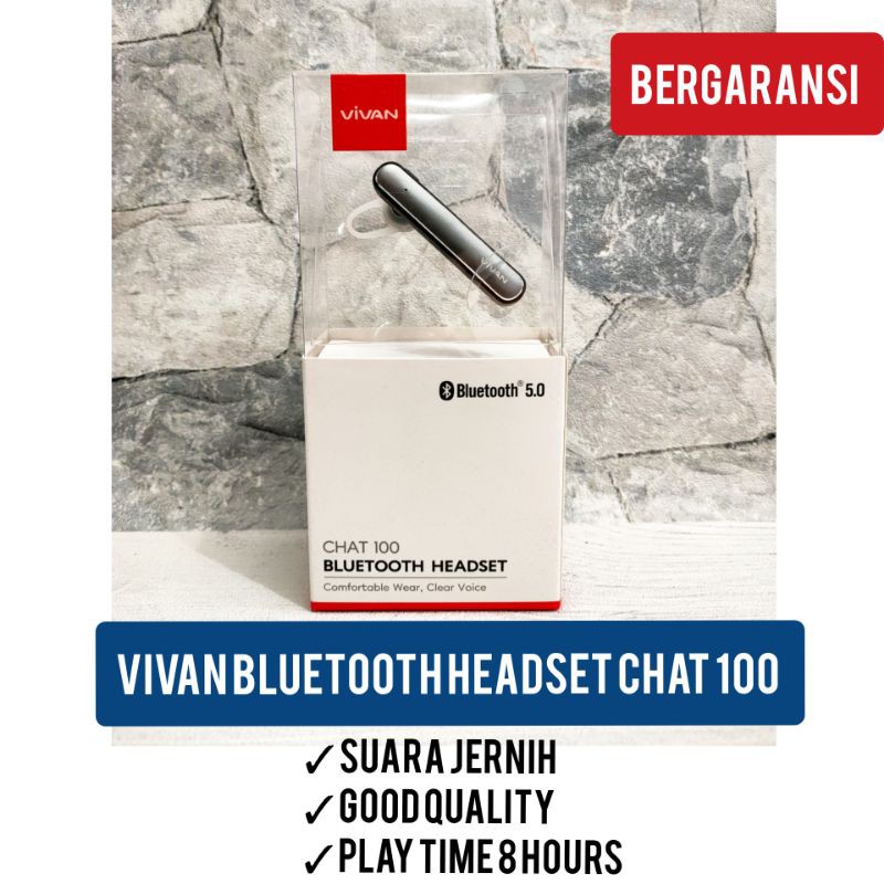 Headset Bluetooth Vivan Chat 100 Bluetooth headset Vivan Garansi Resmi 1 Tahun