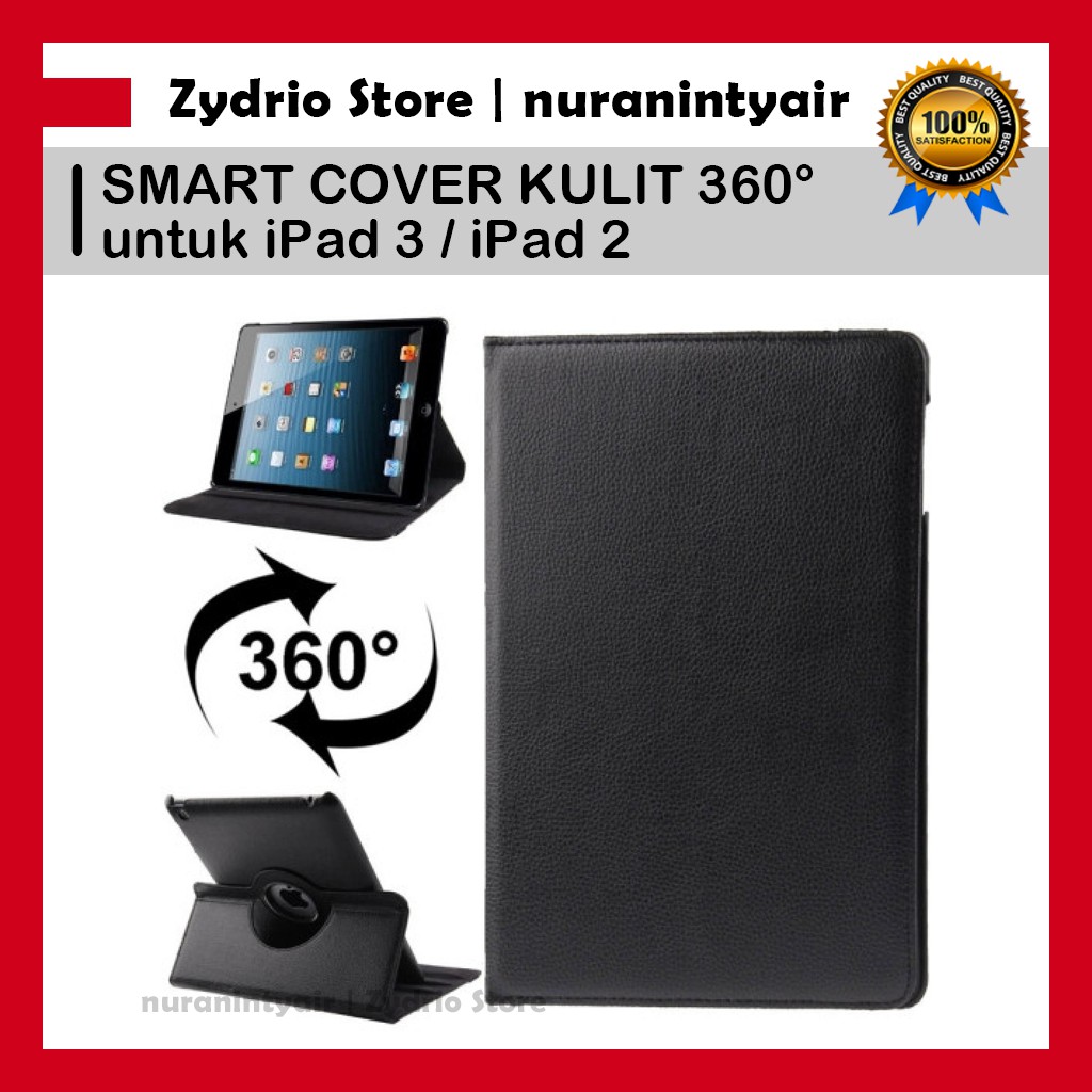 Smart Cover 360 derajat Case iPad 2/3/4 Leather / Kulit / Leather Case