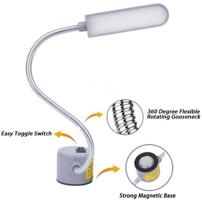 Lampu Mesin Jahit LED 20 Titik Magnet (PAKAI COLOKAN)