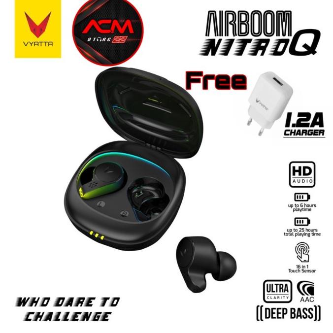 Vyatta Airboom Nitro Q Tws Bluetooth Headset /Gaming Mode 40 Isidorashop