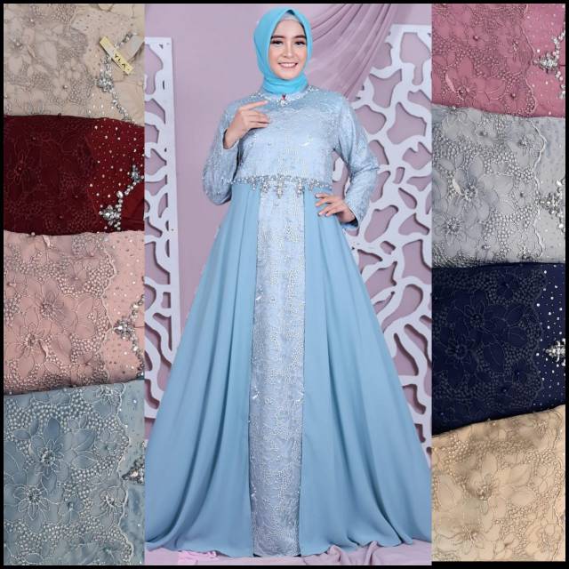 Gamis Pesta Mewah Elegant Ceruty Tile Kayla