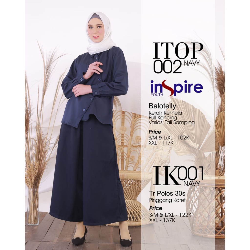 INSPIRE KULOT IK 01 BAHAN KATUN POLYESTER RAYON CELANA LONGGAR FASHION MUSLIM UNTUK REMAJA