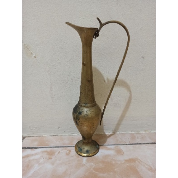 Teko Kuno Antik Kuningan Jadul Berat 1,5kg. tebal klasik menawanT:25cm