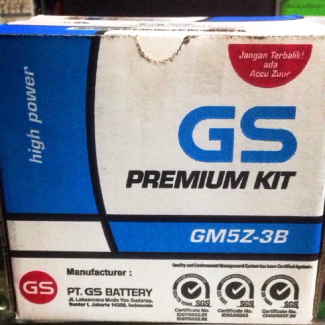 GS Premium GM5Z aki basah motor supra 110 fit smash mio sporty