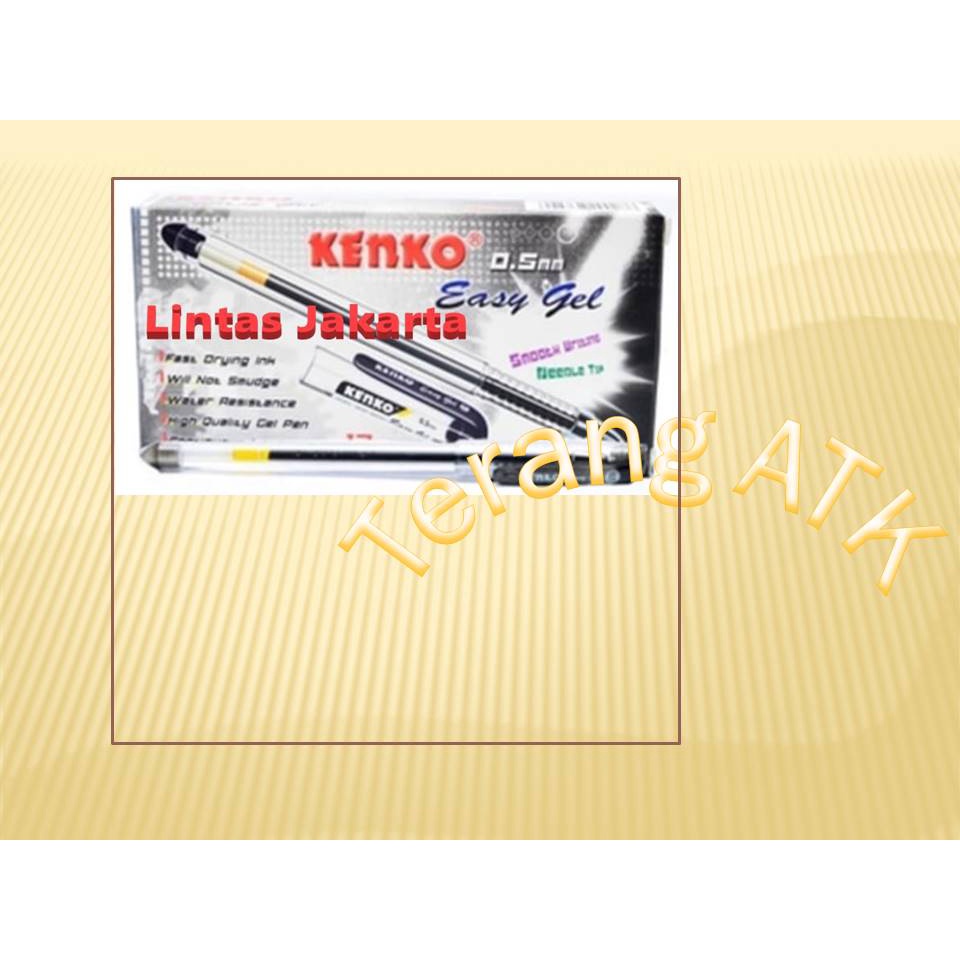 

Pulpen Gel Merek Kenko Easy Gel [isi 12 buah]