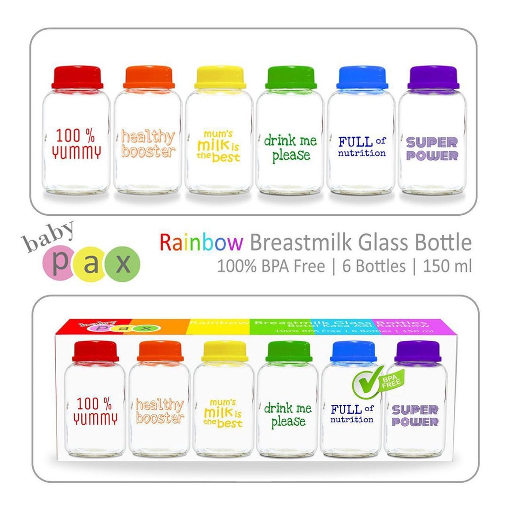 Baby Pax Rainbow Bottle 6in1 (150ml)  / Botol Susu Anak / Milk Bottle