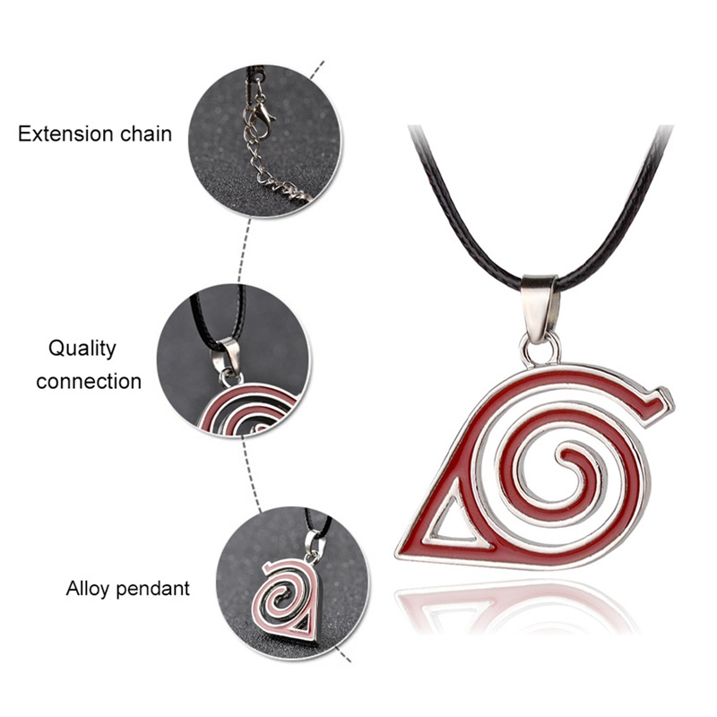 Anime NARUTO Konoha Logo Cosplay Necklace Pendants Props Jewelry