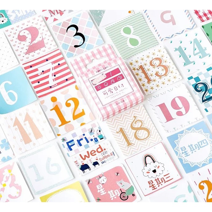 

Sticker Number Cute Colorful Aesthetic Scrapbook Bujo Planner Diary