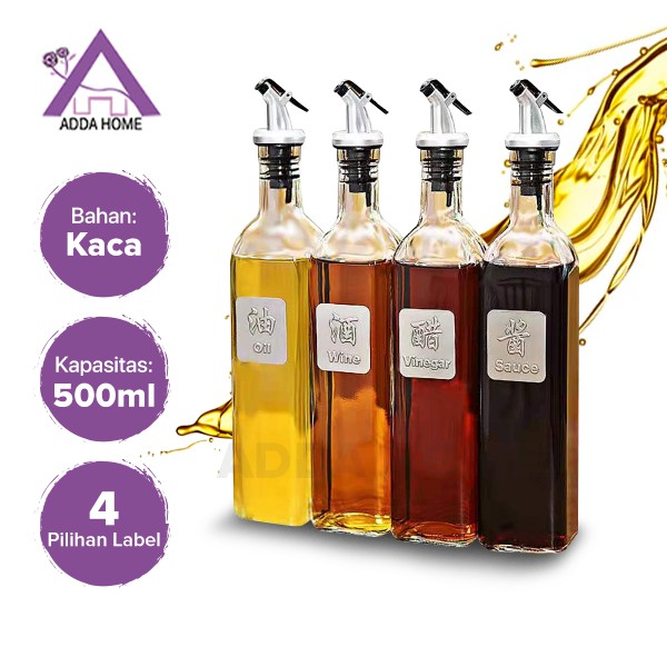 Botol Kaca Minyak Goreng Cuka Kecap Multifungsi Oil Vinegar Bottle 500ML