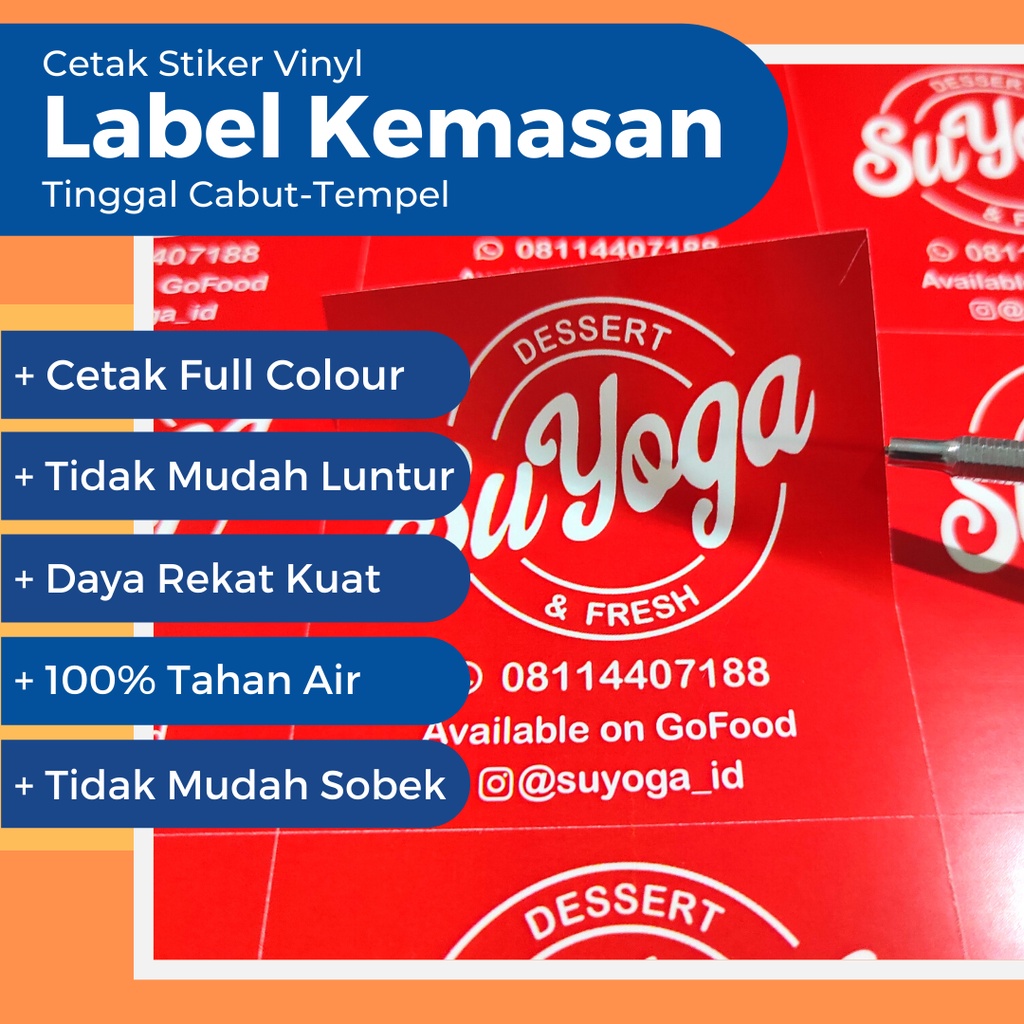 

STIKER LABEL KEMASAN KOTAK BAHAN VINYL TINGGAL CABUT TEMPEL