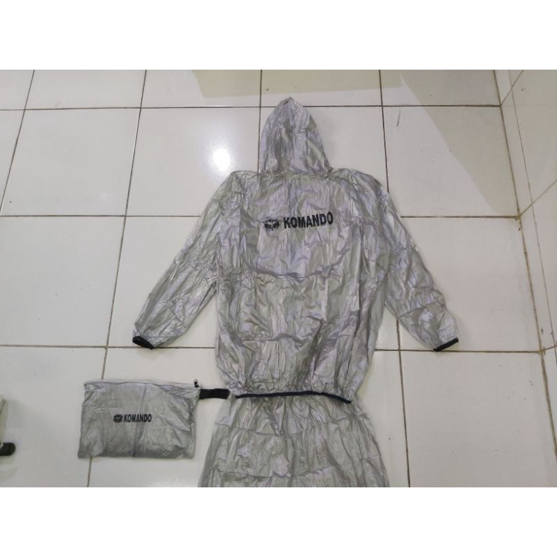 Baju Sauna Suit Komando Abu |Jaket Sauna Olahraga-Rainsol Running-Jas Hujan Security-Jas Hujan Axio Rosida