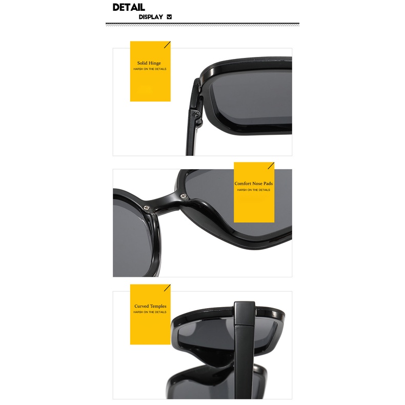 Square Frameless Rice Nail Kacamata Hitam Wanita New Fashion Sunglasses Personality Net Red Same Large Frame Sun Shading Sunglasses