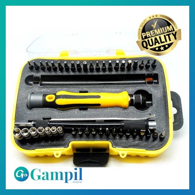Terlengkap Obeng Set 45 in 1 Repair Kit Serbaguna Reparasi HP Komputer Laptop