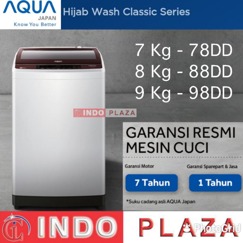 MESIN CUCI 1 TABUNG 8 Kg / 8Kg AQUA AQW-88DD