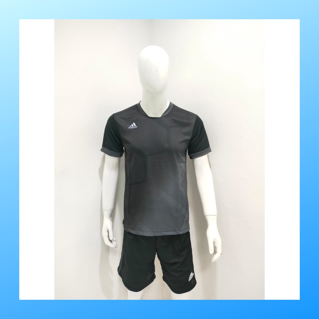 jersey futsal pria kaos sepak bola baju dan celana setelan wanita dewasa t-shirt outfit seragam jarsey kostum olahraga pakaian apparel print sport jersy soccer casual jersi suit AD166 grey