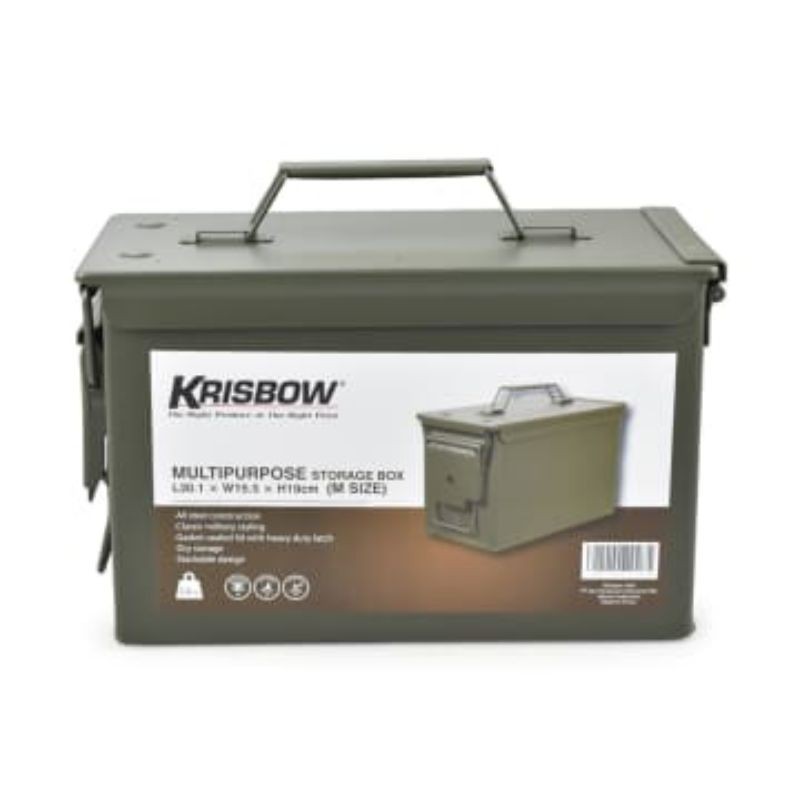 Krisbow tool box   Kotak Penyimpanan Besi Army 19x15.5x30.1 Cm