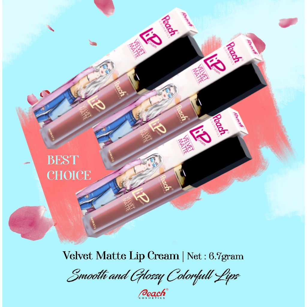 ✿ MADAME ✿ PEACH COSMETIC LIPCREAM VELVET MATTE - LIP CREAM MATTE ORIGINAL