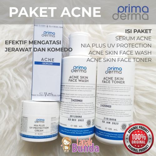 PAKET ACNE SERIES PRIMA DERMA PERAWATAN ANTI ACNE ANTI KOMEDO