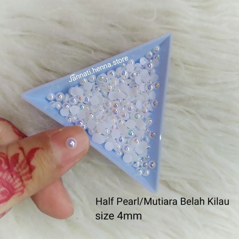 HALF PEARL KILAU MUTIARA BELAH BERKILAU AKSESORIS HENNA NAIL ART AKSESORIS MEHENDI