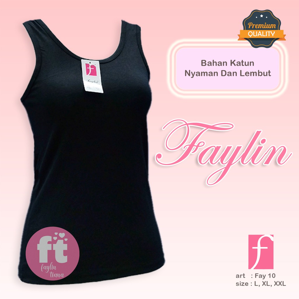 FAYLIN | Tanktop Wanita Katun Cotton / Atasan Wanita Polos / Tali Besar Wanita Polos | art FAY 10