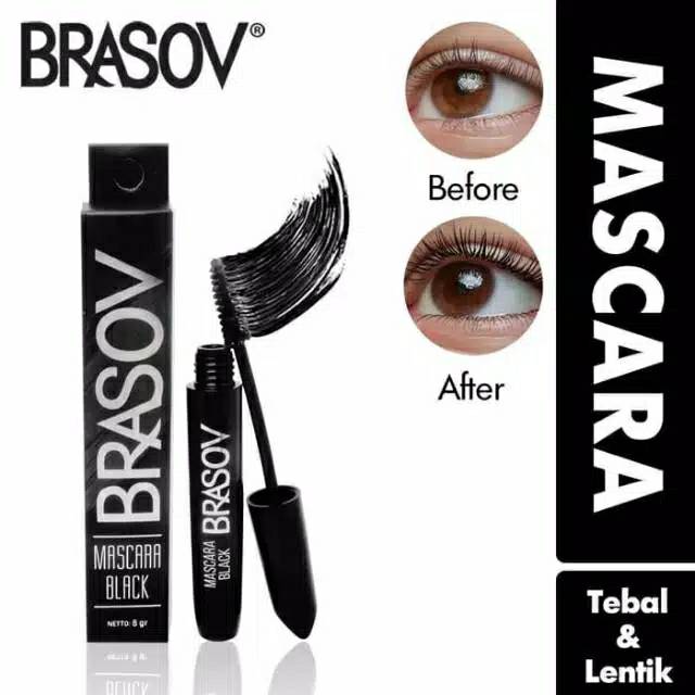 Brasov Mascara HItam Pemanjang Pelentik Bulu Mata Waterproof