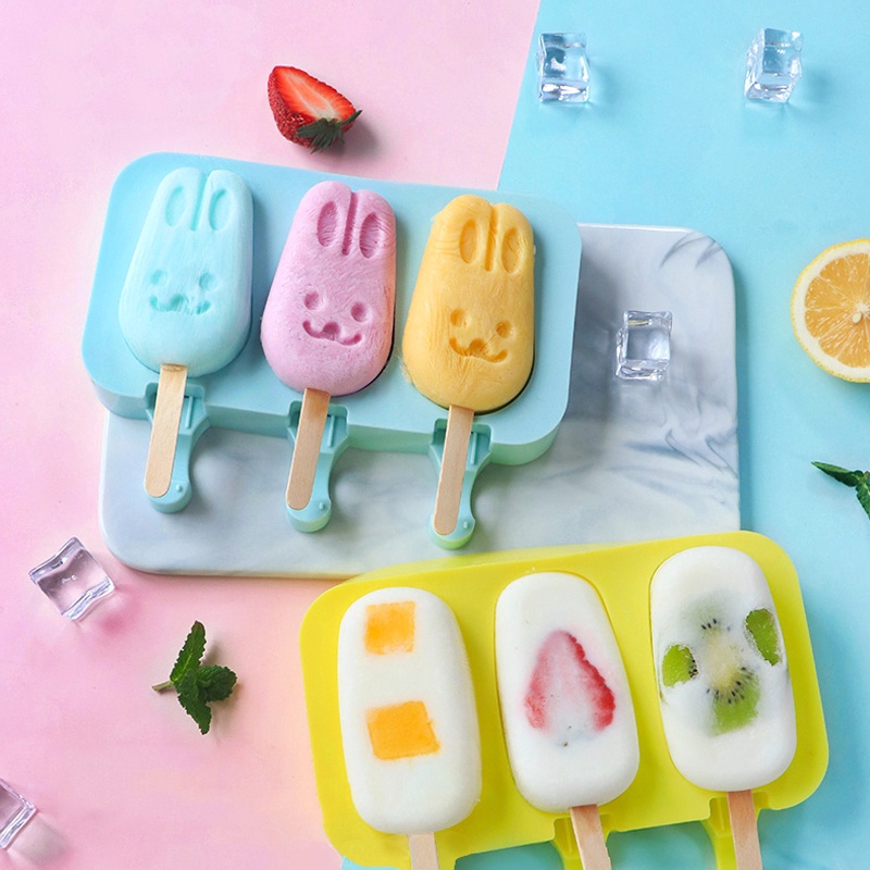 Cetakan Es Krim Popsicle Handmade DIY Bahan Silikon Dengan 6 Gaya