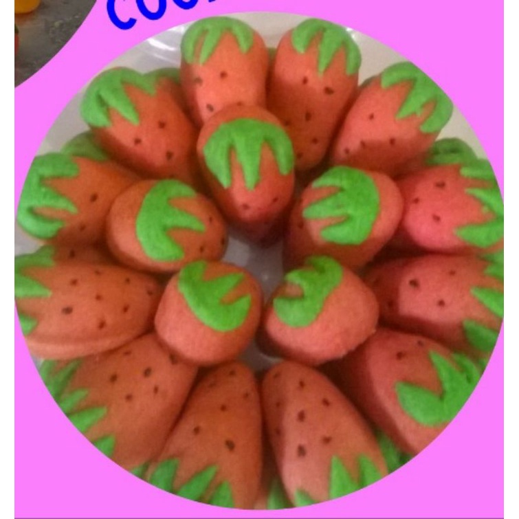 

kue kering/nastar wisman karakter strawberry/nastar strawberry/kue nastar strawberry/kue lebaran/nastar karakter/nastar