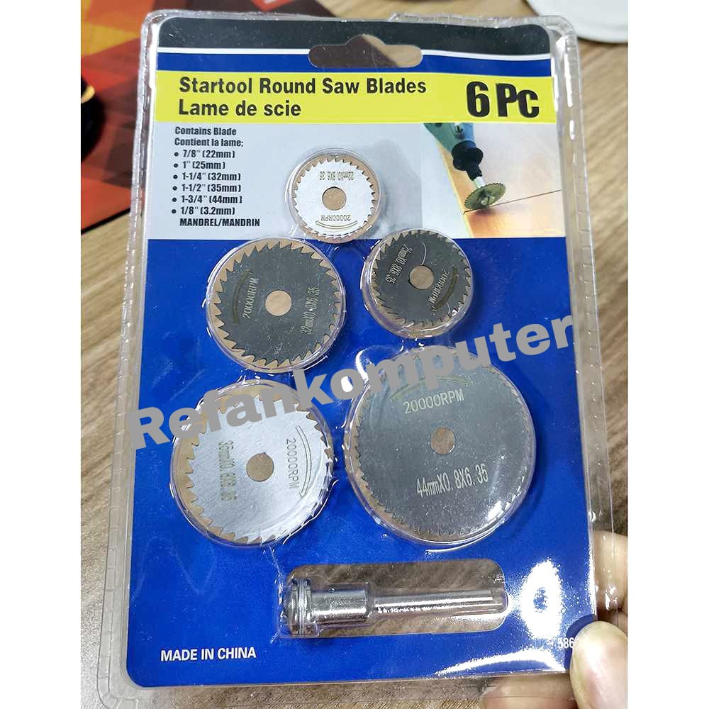 [ BISA CMOD ] Mata Bor Pisau Gerinda Gergaji Potong Kayu Startool Round Saw Blades / Mata gergaji mini Pemotong Kayu grinder set 6pcs mata gerinda HSS Saw Blade 6pcs