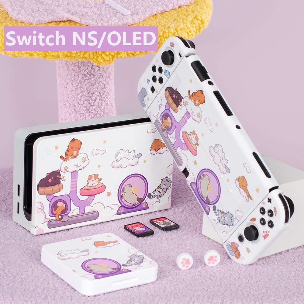 Hard Case Pelindung Penyimpanan Nintendo Switch V1 V2 Motif Kucing Lucu