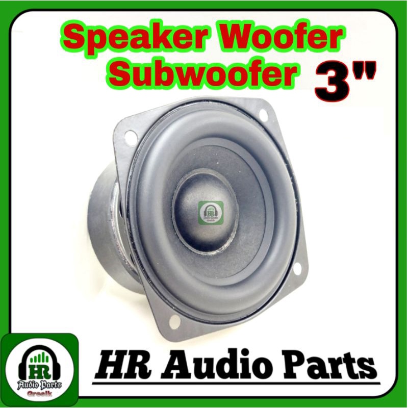 Speaker 3&quot; Inch 15W 4R Woofer Subwoofer 15Watt 4 Ohm 75mm 7.5Cm Ring Karet