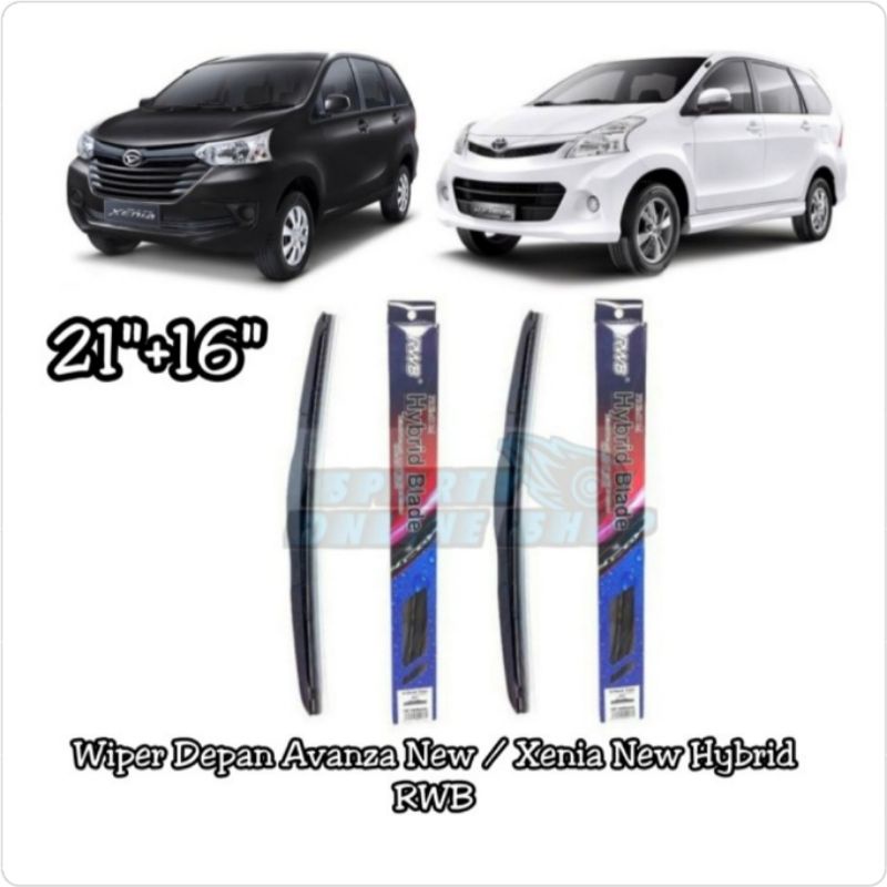 Wiper Depan Avanza / Xenia 2012 ON Model Hybrid Merk RWB 21&quot; &amp; 16&quot;