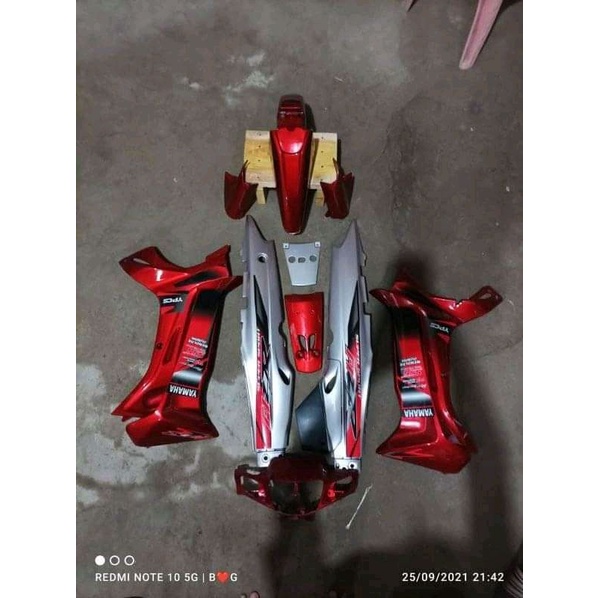 Fullset Body halus FIZ R Merah silver