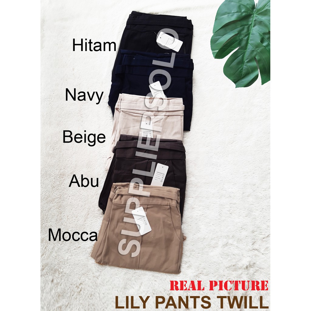 CELANA 7/9 LILY PANTS WANITA TWILL COMBED XL dan JUMBO XXL BAHAN STRETCH / KATUN TEBAL NYAMAN